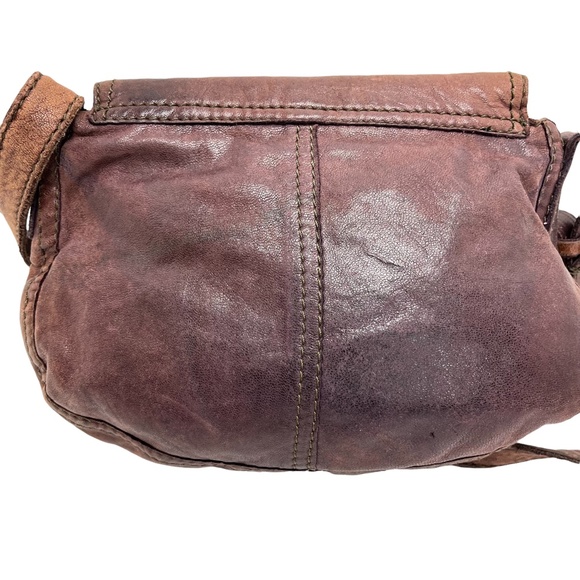 Lucky Brand Bags Lucky Brand Genuine Leather Flap Crossbody Dark Purple Brown Shoulder Bag
